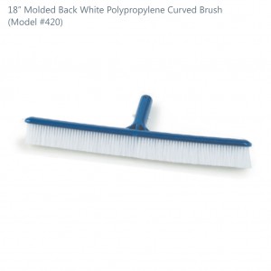 #420 Molded Back White Polypropylene Curved Brush 18 inch