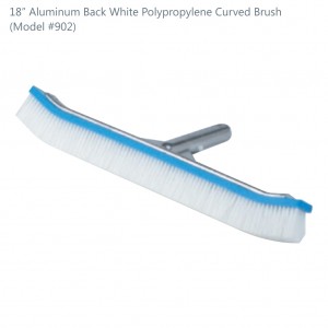 #902 Aluminum Back White Polypropylene Curved Brush 18 inch