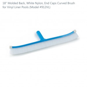 #912VL Molded Back, White Nylon, End Caps Curved Brush 18 inch